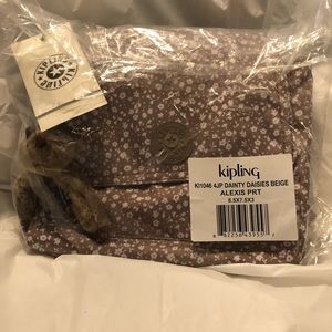 Kipling Dainty Daisies Beige Print Alexis Crossbody Bag